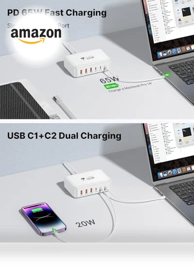 100W GaN 6 Port USB C Fast Charging Station — Chargers, CHONGZHENG (HK)CO. ,LIMITED