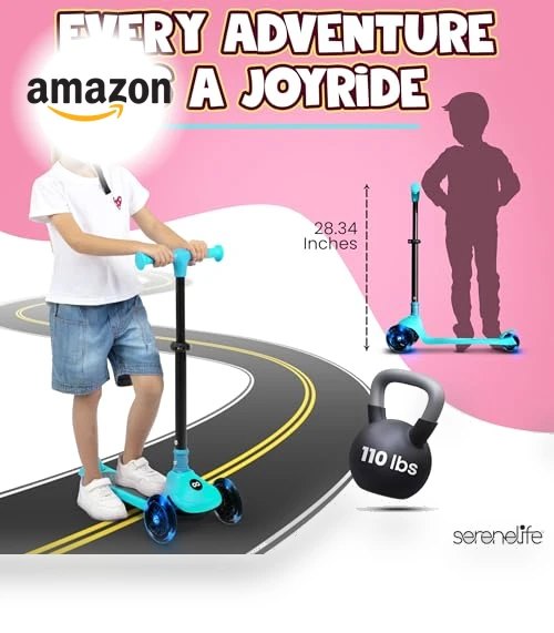 3 Wheel Foldable Kids Scooter — Electric Vehicles, SereneLife