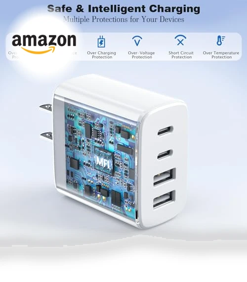 40W 2Pack 4Port USB C PD Charger Block — Chargers, Shenzhen Jiaxingyuan Technology Co., Ltd.