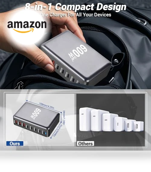 8 Port USB C Fast Charging Station — Chargers, Perhanmm