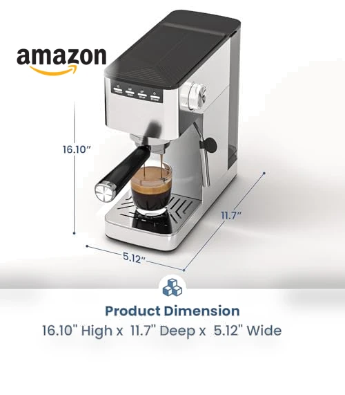 9 Bar Espresso Machine with Steam Frother — Coffee & Espresso Combos, COWSAR