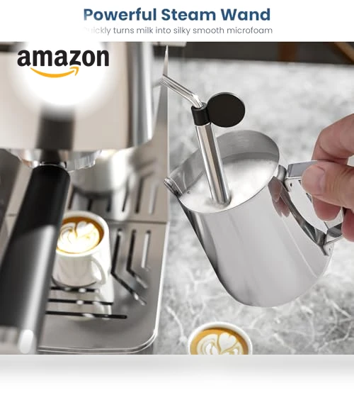9 Bar Espresso Machine with Steam Frother — Coffee & Espresso Combos, COWSAR