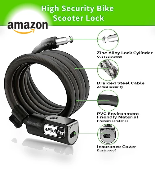 Anti Theft Cable Lock with Mounting Bracket — Cable Security, eMjollRay