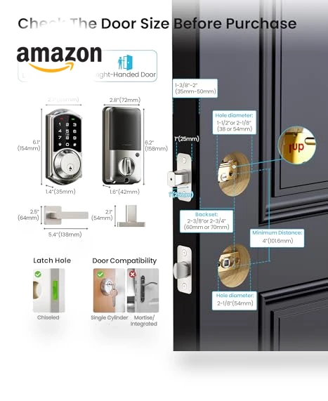 Smart Locks with 2 Lever Handle Set — Smart Home Security, Veise