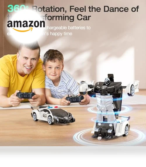 Transform Robot RC Cars with Flashing Light — Remote Control Cars, KKM