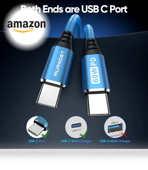 USB C to USB C Cable, 6FT 5-Pack — Cables, Aurnoet