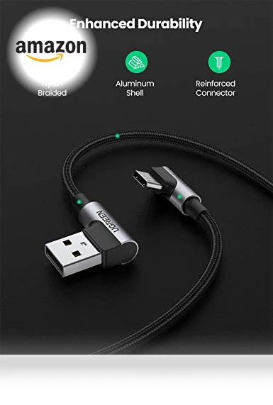 USB to USB C Cable 90 Degree Fast Charging Cord — Cables, UGREEN