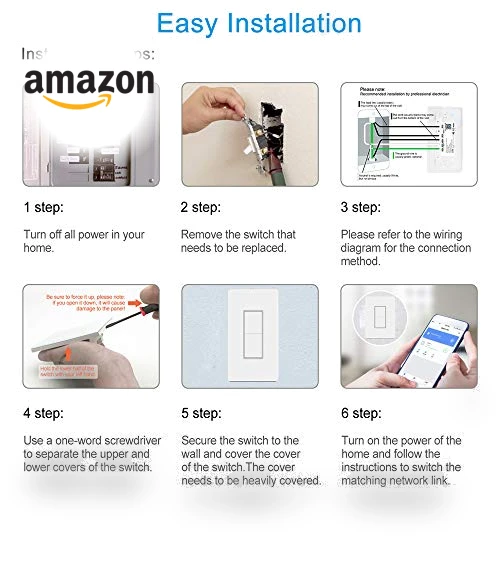 WiFi Smart Double Switch Button — Dimmer Switches, Youngzuth