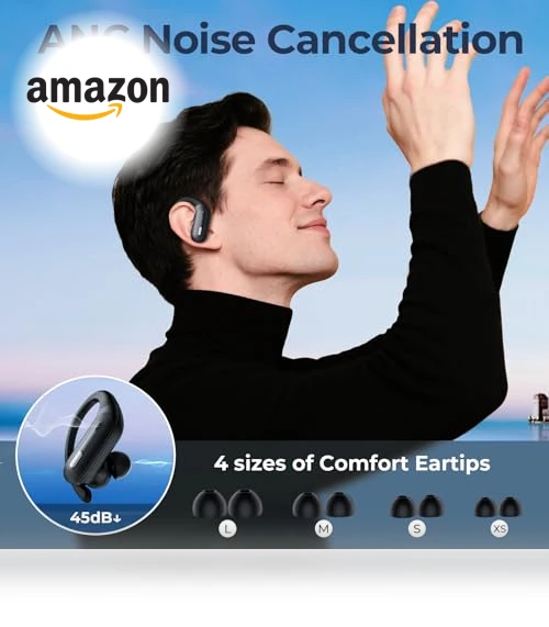 Wireless Earbuds with ANC and Wireless Charging — In-Ear Headphones, OFNEX