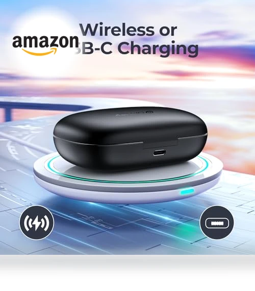 Wireless Earbuds with ANC and Wireless Charging — In-Ear Headphones, OFNEX