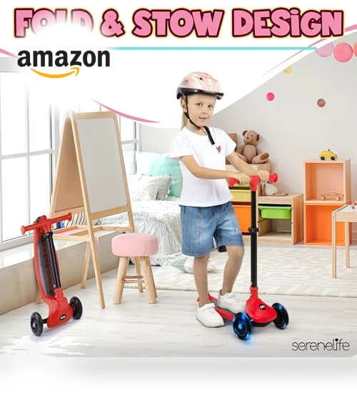 3 Wheel Foldable Kids Scooter — Push Scooters, SereneLife