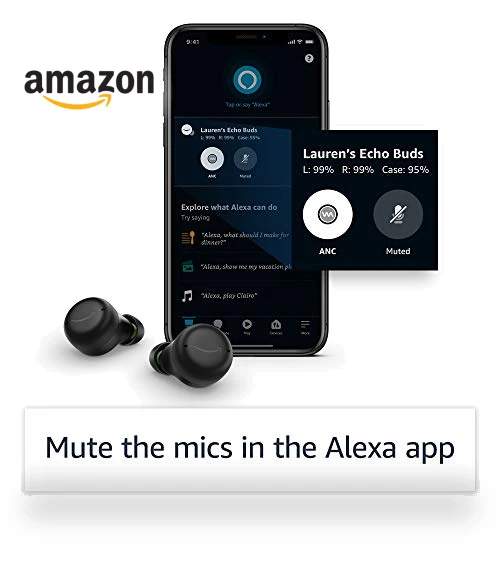 Echo Buds with Active Noise Cancellation — In-Ear Headphones, Amazon