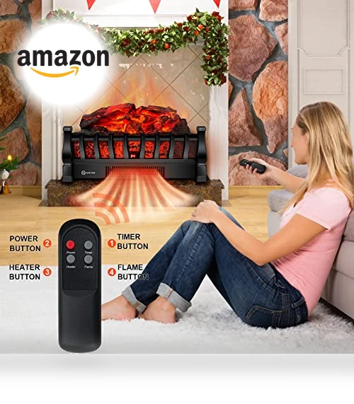 Electric Fireplace Logs Inserts Heater — Portable Heating Solutions, Alpaca