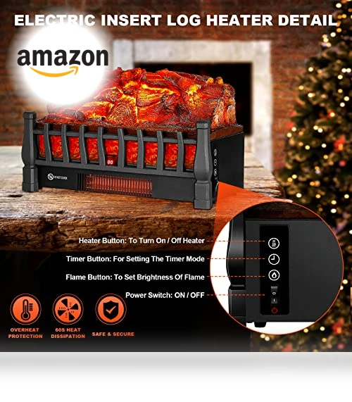 Electric Fireplace Logs Inserts Heater — Portable Heating Solutions, Alpaca