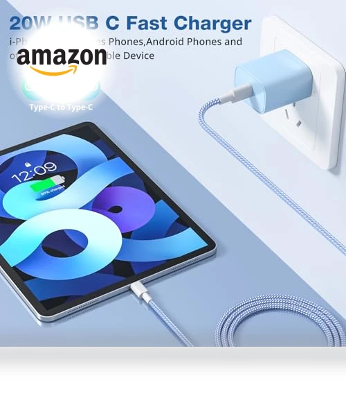 Fast Charging Wall Charger Block with USB C Cable — Chargers