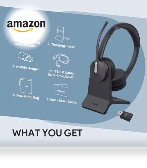 Hybrid Wireless Headset Dongle & Charging Stand — Headsets, Yealink