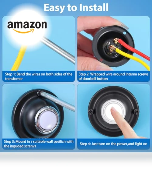 LED Round Door Bell Switch — Push Buttons, RANERVZ