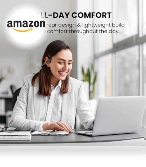 Open-Ear Wireless Headset with Noise-Filtering Boom Mic & Charging Dock — Headsets, Avantalk