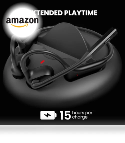 Open-Ear Wireless Headset with Noise-Filtering Boom Mic & Charging Dock — Headsets, Avantalk