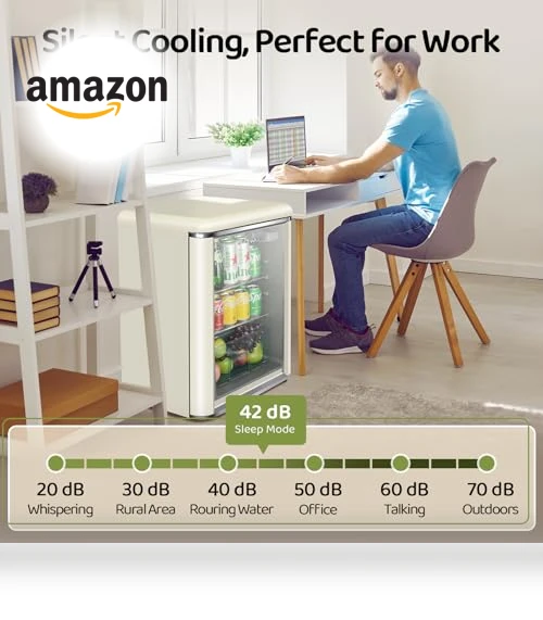 Retro Beverage Refrigerator with Tempered Glass Door — Drink Coolers, Anypro