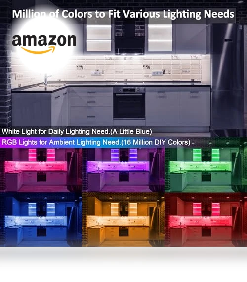 RGB Under Cabinet Lights Kit — LED Strips, Benreom