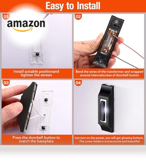 Solid Metal LED Light Up Doorbell Button — Push Buttons, Enhon