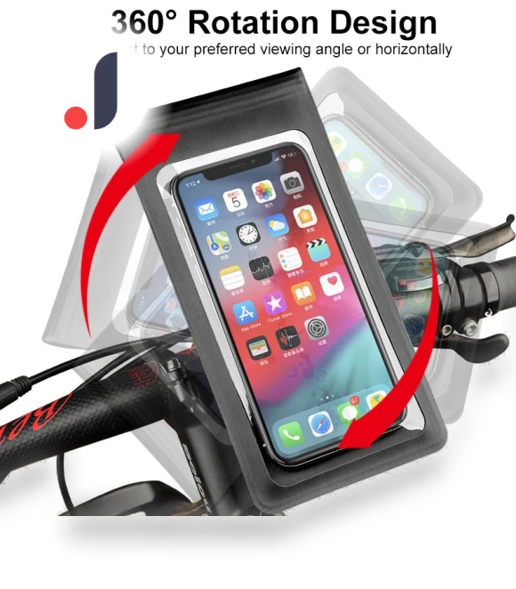 Waterproof Bike Phone Mount Bag — Handlebar Bags, Rainbow Rain