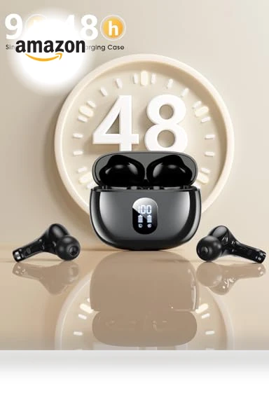 Wireless Earbuds with Big Bass Stereo Sound — In-Ear Headphones, ZZU
