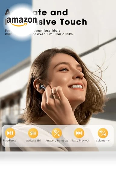 Wireless Earbuds with Big Bass Stereo Sound — In-Ear Headphones, ZZU