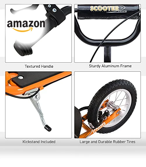 Youth Scooter Kick Scooter for Kids — Push Scooters, Aosom