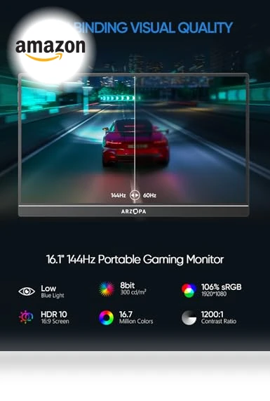 144Hz Portable Gaming Monitor — Display Solutions, ARZOPA