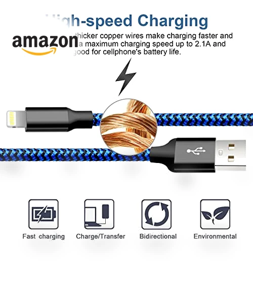 5 Pack Lightning Charging Cable — Cables, cugunu