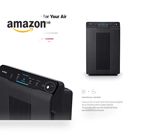 Air Purifier with True HEPA, PlasmaWave and Odor Reducing Washable AOC Carbon Filter — Activated Carbon Air Purifiers, Winix