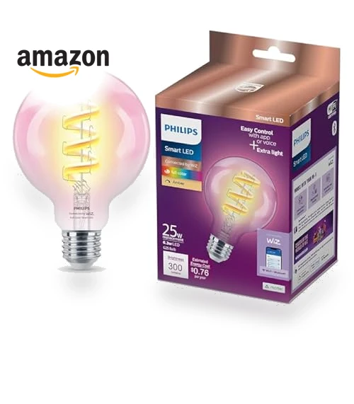 Amber and Full Color Vintage Edison LED Light Bulb — Incandescent, Philips