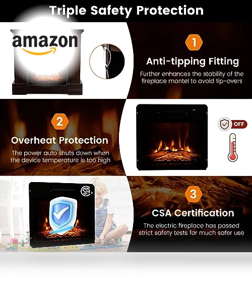 Electric Fireplace with Mantel — Electric Heating Solutions, GOFLAME
