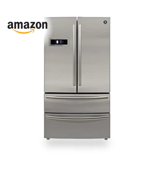 French Door Refrigerator with Ice Maker and Dual Drawer Bottom Freezer — Mini Fridges, BRAMA