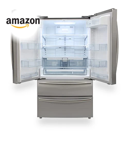 French Door Refrigerator with Ice Maker and Dual Drawer Bottom Freezer — Mini Fridges, BRAMA