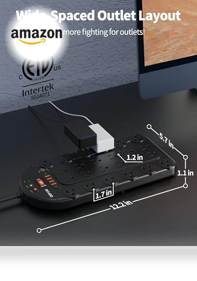 Multi-Function Power Strip Surge Protector — Power Solutions & Surge Protection, DEPOW