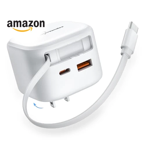 Retractable Wall Charger with Type C Cable — Chargers, Dongguan Hengyunda Technology Co.,LTD
