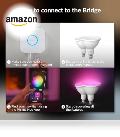 Smart 100W PAR38 LED Bulb - White and Color Ambiance Color-Changing Light — Lighting Solutions, Philips Hue