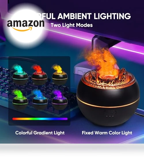 Volcano Fire Flame Aromatherapy Diffuser — Diffusers, Yaledi