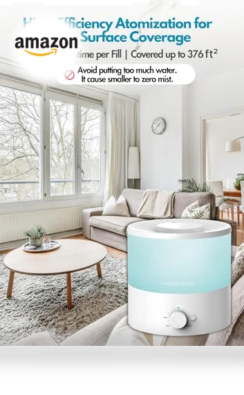 Cool Mist Humidifier with Essential Oil Diffuser — Air Moisturizers, MEGAWISE