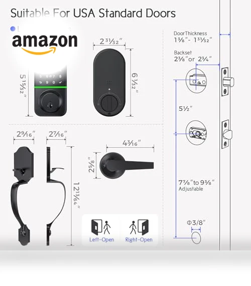 Deadbolt Smart Lock with Handle Set — Padlocks & Hasps, WiseGear
