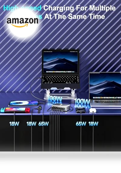 Fast USB C GAN Charger Block 8 Port Charging Station — Chargers, Shenzhen Jiuzhou Amazon Industrial Co. Ltd