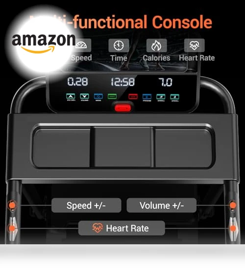 Folding Treadmill with Heart Rate Sensor — Treadmills, LONTEK