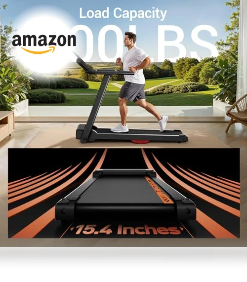 Folding Treadmill with Heart Rate Sensor — Treadmills, LONTEK