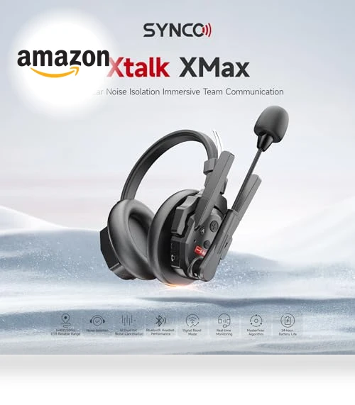 Full Duplex Wireless Intercom Headset System — Audio Conferencing, SYNCO
