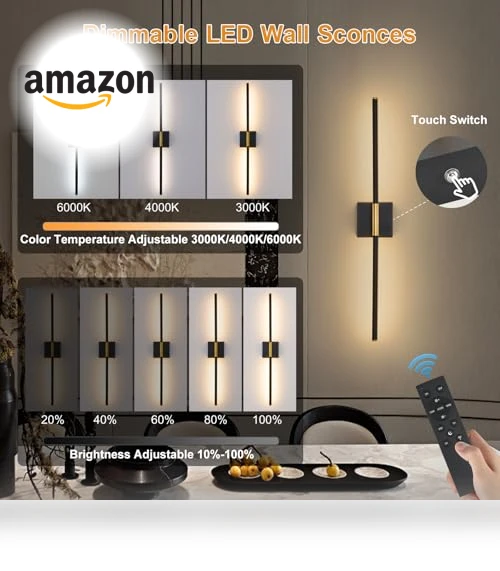 LED Wall Sconces Set of 2 — Wall Lighting, ZEBALINE