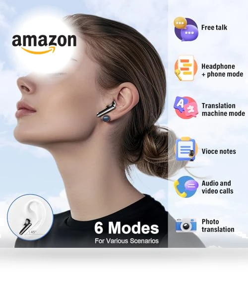 Real Time Translation Earbuds — In-Ear Headphones, SKIUDCT