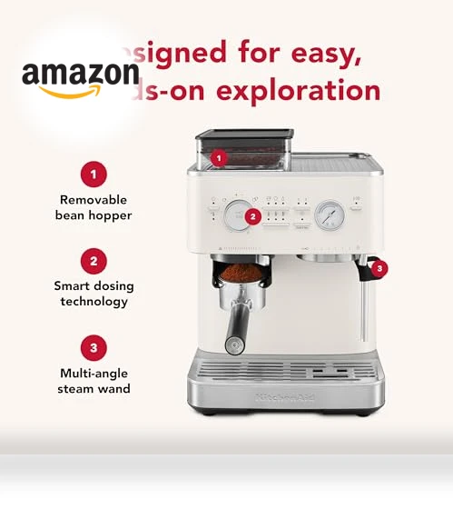 Semi Automatic Espresso Machine with Burr Grinder — Electric Coffee Grinders, KitchenAid